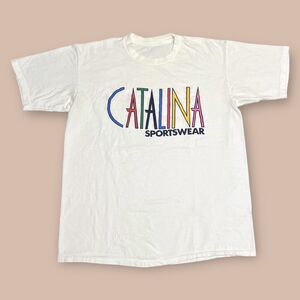 Vintage 90s Spring Ford Catalina Sportswear Tee Shirt Size L White Made In USA